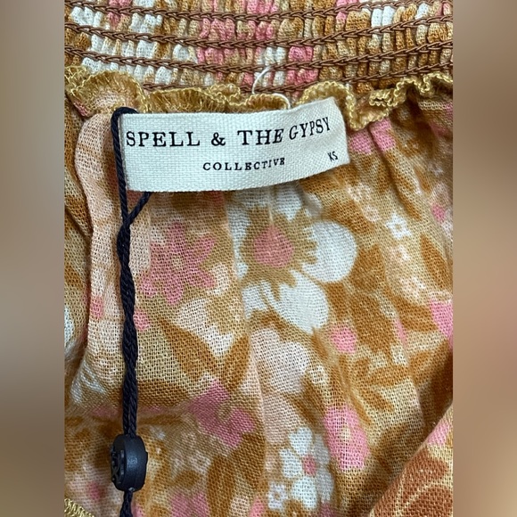 Spell & The Gypsy Collective Organic Cotton Peach Floral Anne Jumpsuit Size XS - Picture 6 of 13